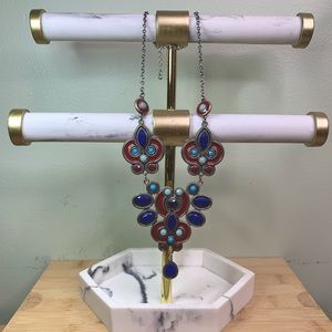 Statement necklace blue and maroon